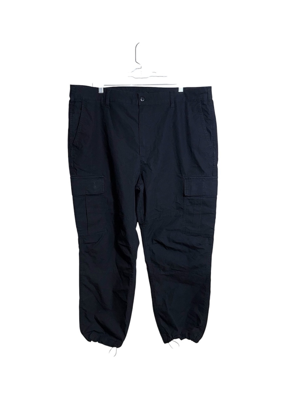American Eagle Tech Jogger Pants Black Cargo Drawstring Ankle Waist 38 Men’s